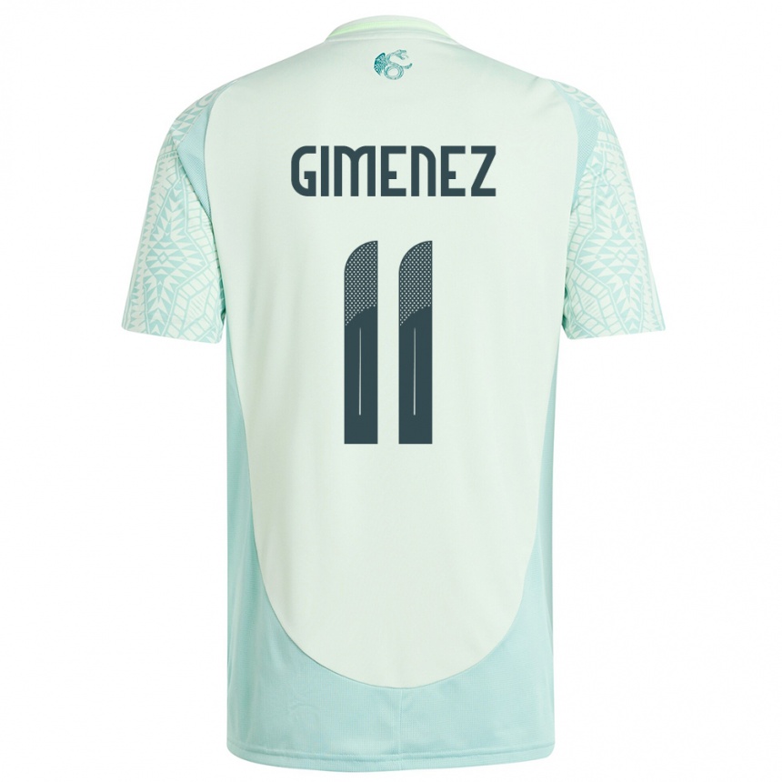 Kids Football Mexico Santiago Gimenez #11 Linen Green Away Jersey 24-26 T-Shirt Canada