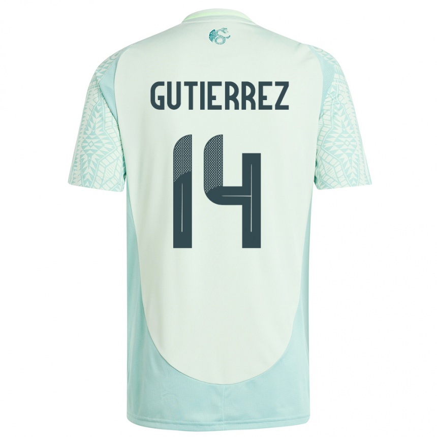 Kids Football Mexico Erick Gutierrez #14 Linen Green Away Jersey 24-26 T-Shirt Canada