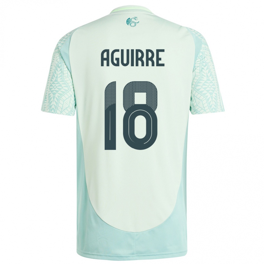 Kids Football Mexico Eduardo Aguirre #18 Linen Green Away Jersey 24-26 T-Shirt Canada