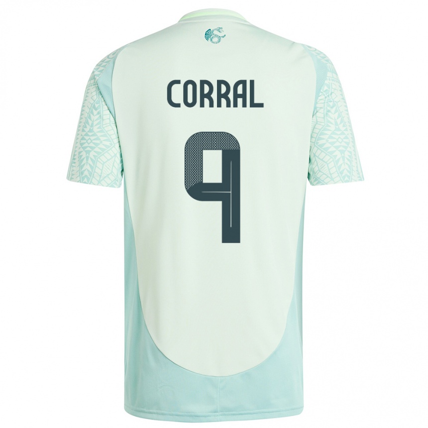 Kids Football Mexico Charlyn Corral #9 Linen Green Away Jersey 24-26 T-Shirt Canada