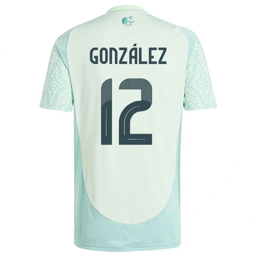 Kids Football Mexico Itzel Gonzalez #12 Linen Green Away Jersey 24-26 T-Shirt Canada