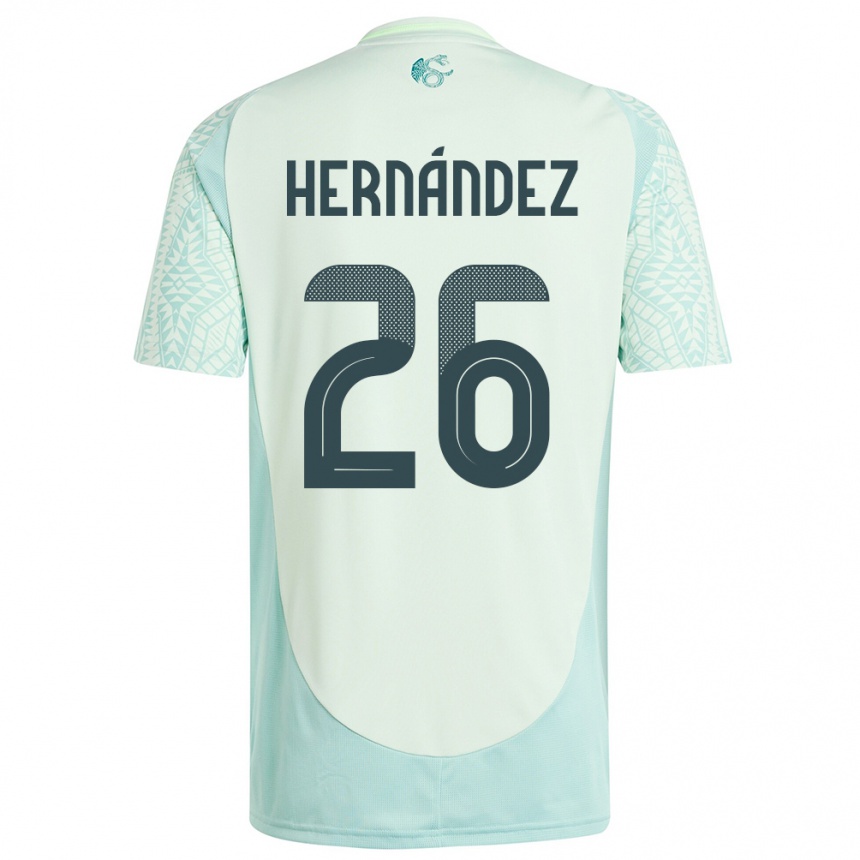 Kids Football Mexico Nicolette Hernandez #26 Linen Green Away Jersey 24-26 T-Shirt Canada