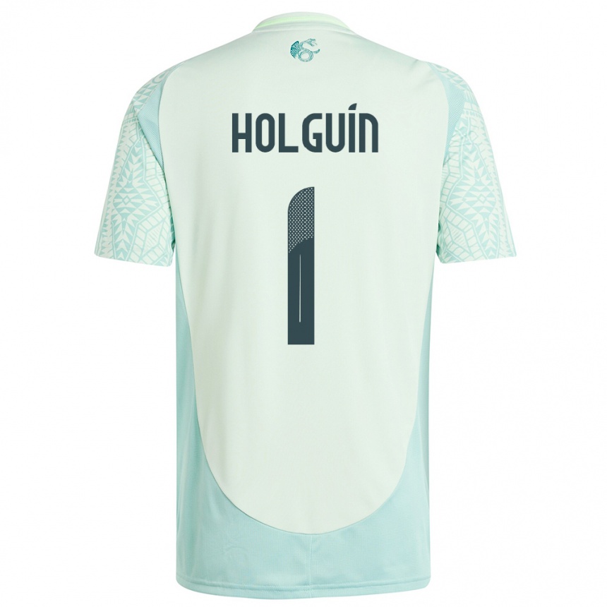 Kids Football Mexico Hector Holguin #1 Linen Green Away Jersey 24-26 T-Shirt Canada