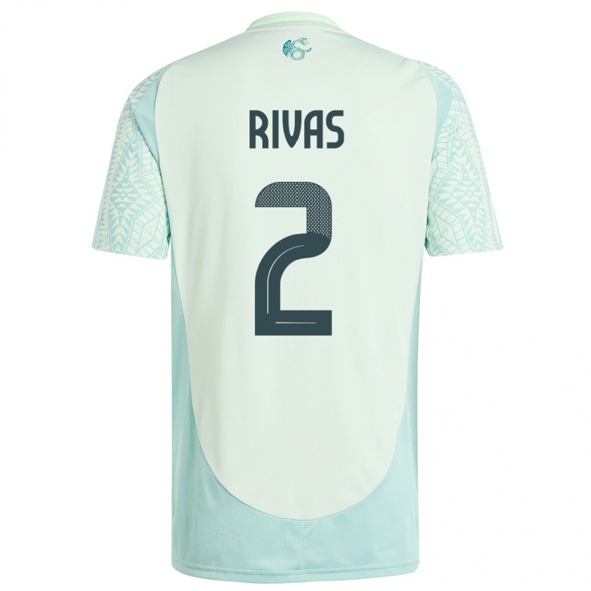 Kids Football Mexico Jesus Rivas #2 Linen Green Away Jersey 24-26 T-Shirt Canada