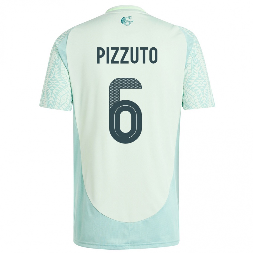 Kids Football Mexico Eugenio Pizzuto #6 Linen Green Away Jersey 24-26 T-Shirt Canada