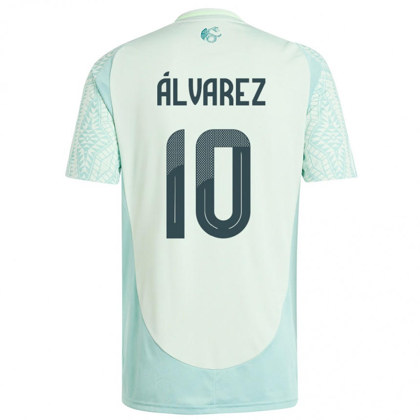 Kids Football Mexico Efrain Alvarez #10 Linen Green Away Jersey 24-26 T-Shirt Canada