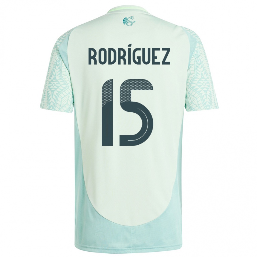 Kids Football Mexico Jorge Rodriguez #15 Linen Green Away Jersey 24-26 T-Shirt Canada