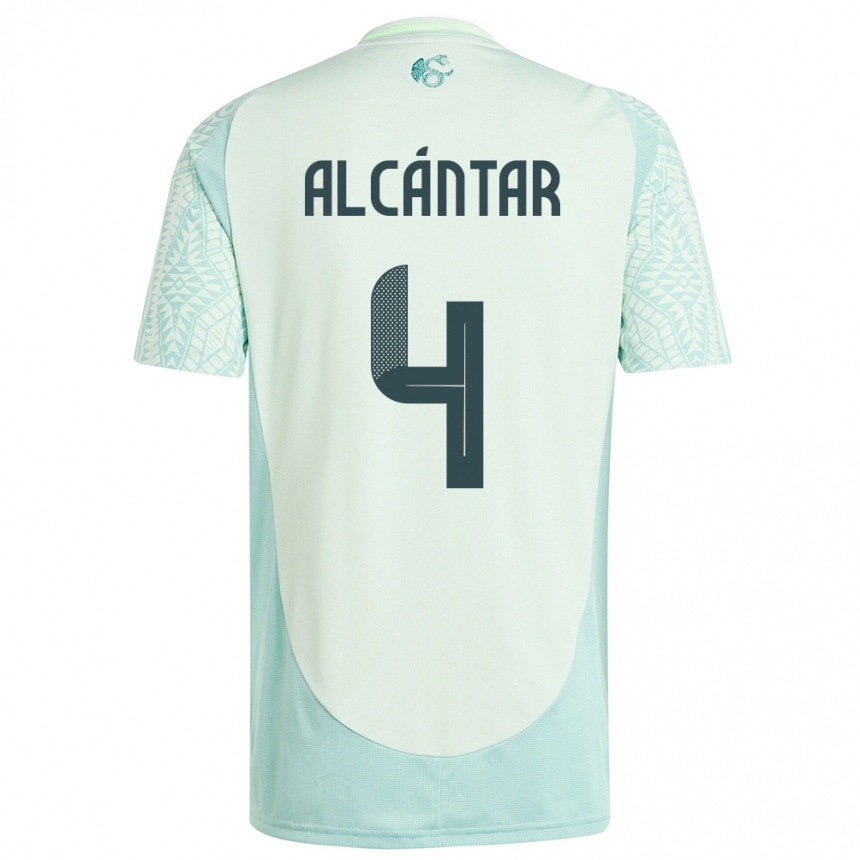 Kids Football Mexico Jesus Alcantar #4 Linen Green Away Jersey 24-26 T-Shirt Canada