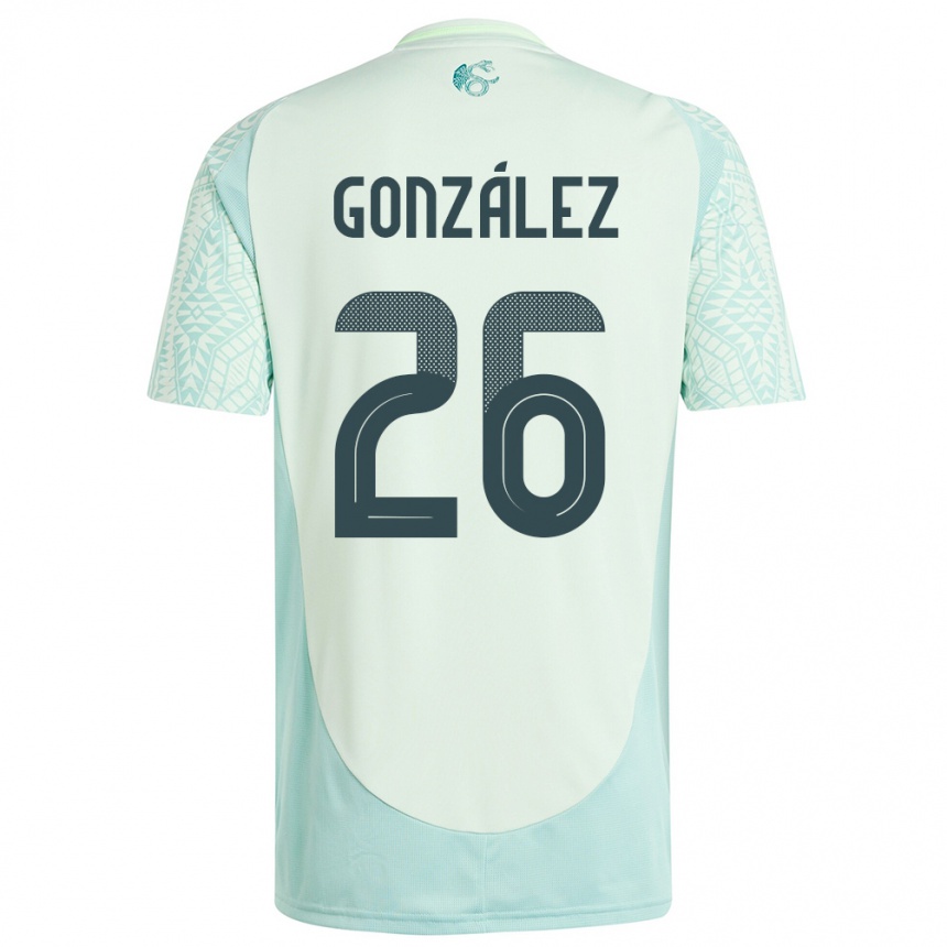 Kids Football Mexico Bryan Gonzalez #26 Linen Green Away Jersey 24-26 T-Shirt Canada