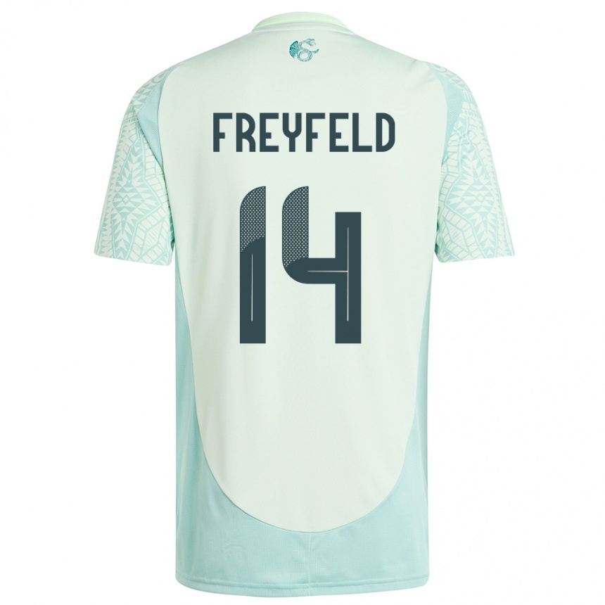 Kids Football Mexico Emiliano Freyfeld #14 Linen Green Away Jersey 24-26 T-Shirt Canada