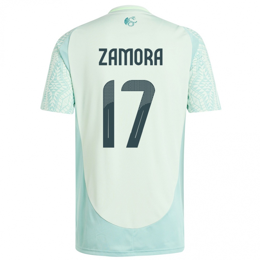 Kids Football Mexico Saul Zamora #17 Linen Green Away Jersey 24-26 T-Shirt Canada