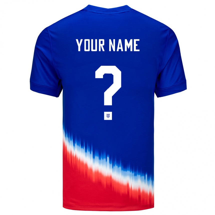 Kids Football United States Your Name #0 Blue Away Jersey 24-26 T-Shirt Canada