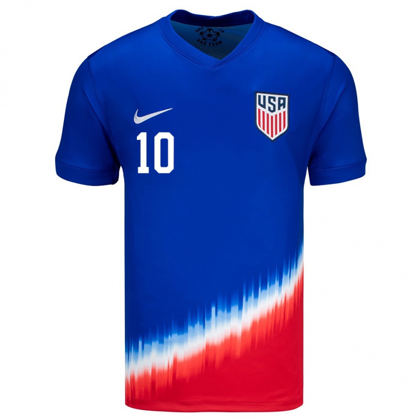 Kids Football United States Paxten Aaronson #10 Blue Away Jersey 24-26 T-Shirt Canada