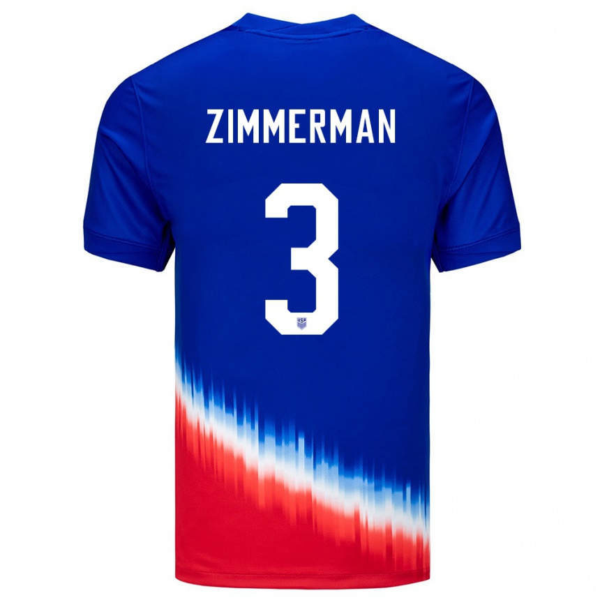 Kids Football United States Walker Zimmerman #3 Blue Away Jersey 24-26 T-Shirt Canada