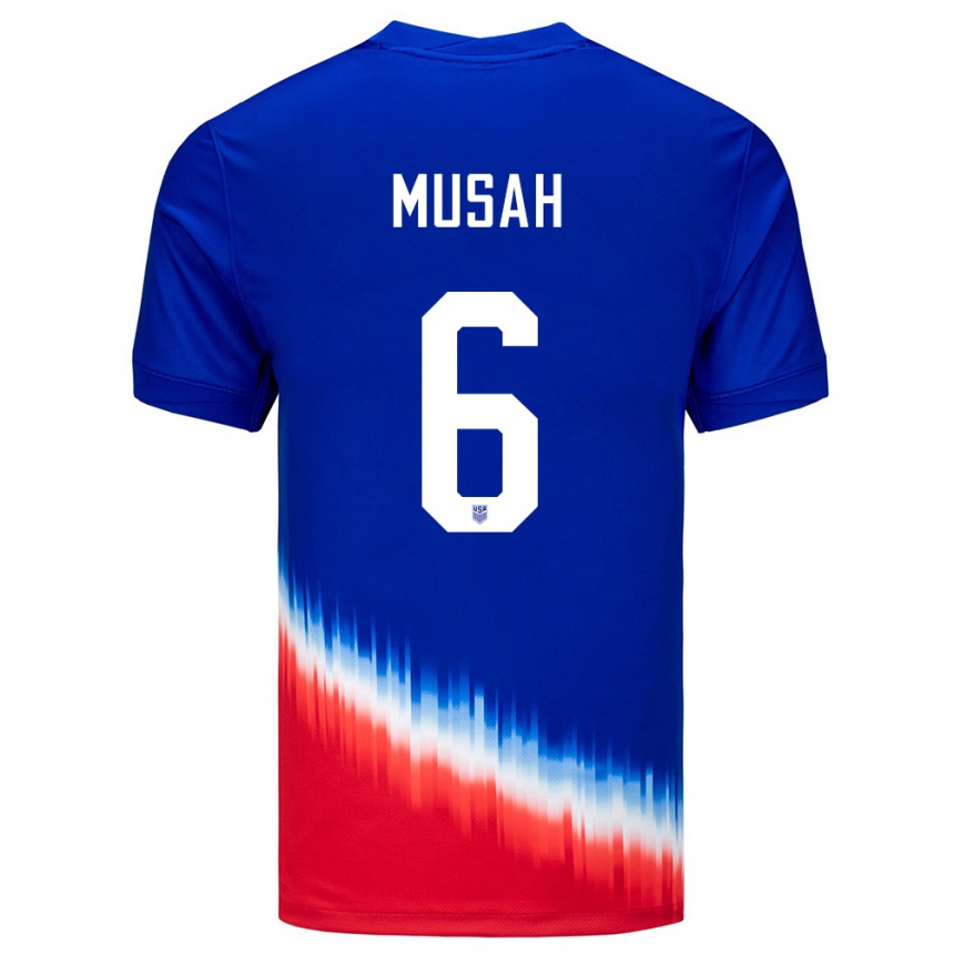 Kids Football United States Yunus Musah #6 Blue Away Jersey 24-26 T-Shirt Canada