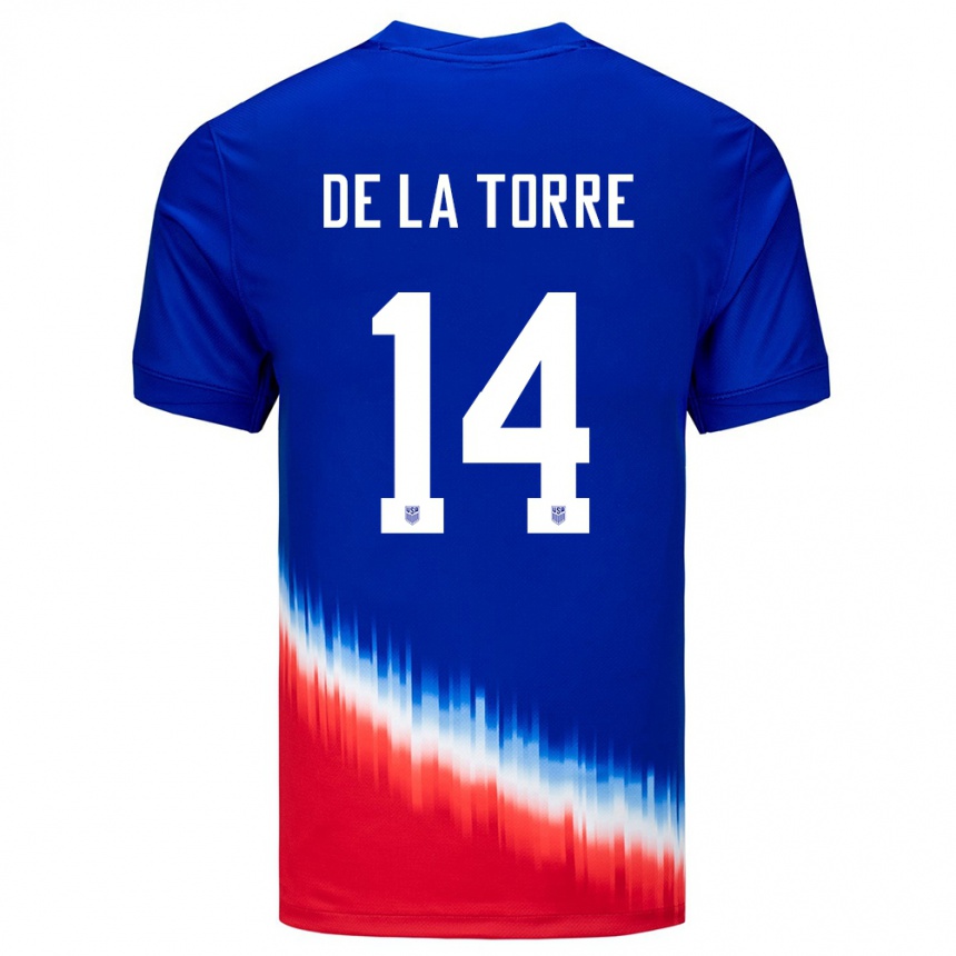 Kids Football United States Luca De La Torre #14 Blue Away Jersey 24-26 T-Shirt Canada