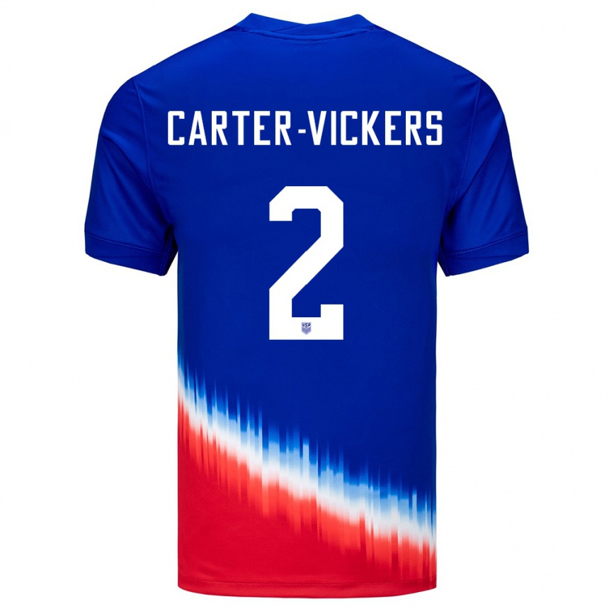 Kids Football United States Cameron Carter-Vickers #2 Blue Away Jersey 24-26 T-Shirt Canada