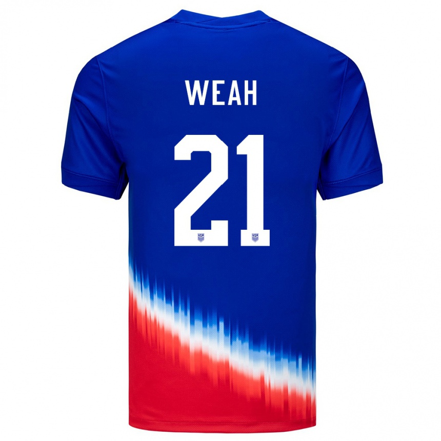 Kids Football United States Timothy Weah #21 Blue Away Jersey 24-26 T-Shirt Canada