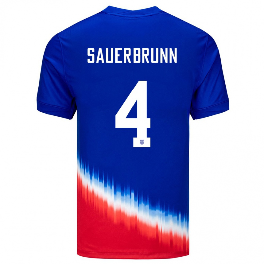 Kids Football United States Becky Sauerbrunn #4 Blue Away Jersey 24-26 T-Shirt Canada