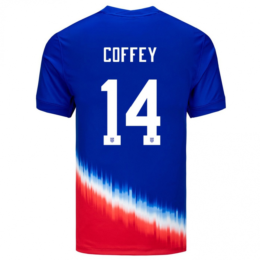 Kids Football United States Sam Coffey #14 Blue Away Jersey 24-26 T-Shirt Canada