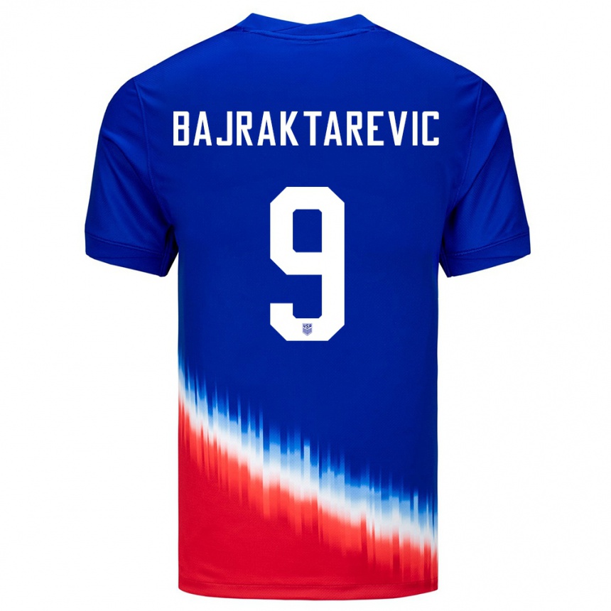 Kids Football United States Esmir Bajraktarevic #9 Blue Away Jersey 24-26 T-Shirt Canada