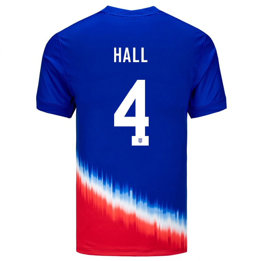 Kids Football United States Tyler Hall #4 Blue Away Jersey 24-26 T-Shirt Canada