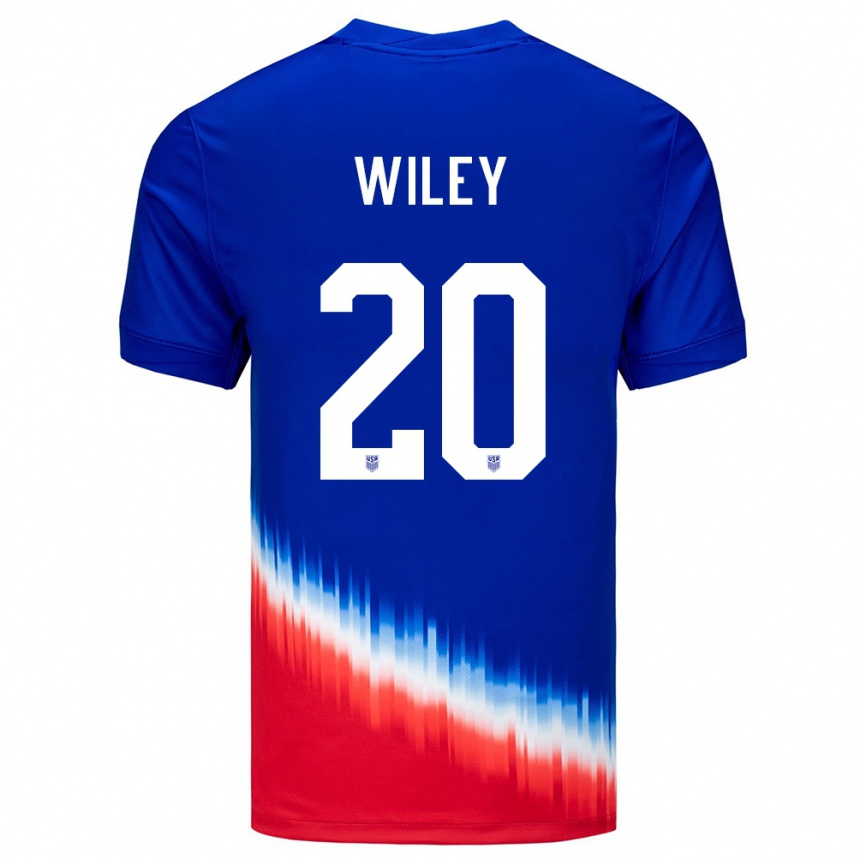 Kids Football United States Caleb Wiley #20 Blue Away Jersey 24-26 T-Shirt Canada