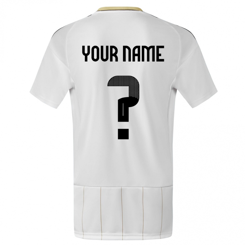 Kids Football Costa Rica Your Name #0 White Away Jersey 24-26 T-Shirt Canada