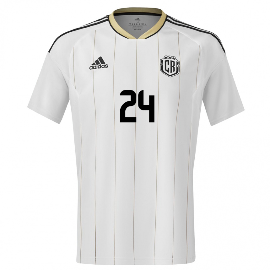 Kids Football Costa Rica Douglas Lopez #24 White Away Jersey 24-26 T-Shirt Canada