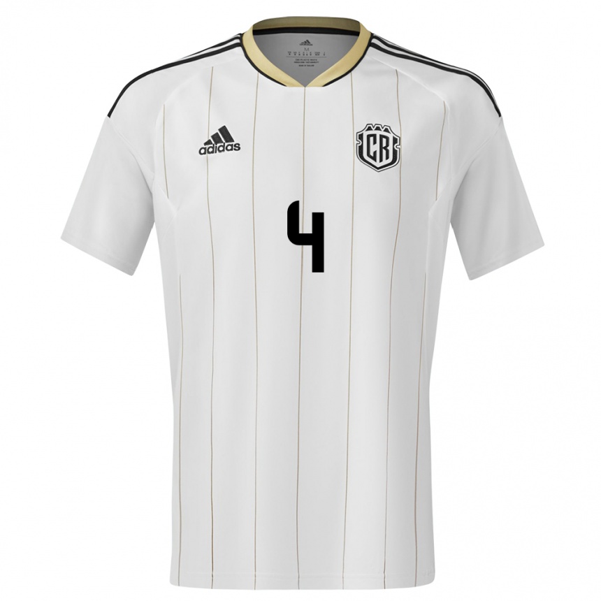 Kids Football Costa Rica Juan Pablo Vargas #4 White Away Jersey 24-26 T-Shirt Canada