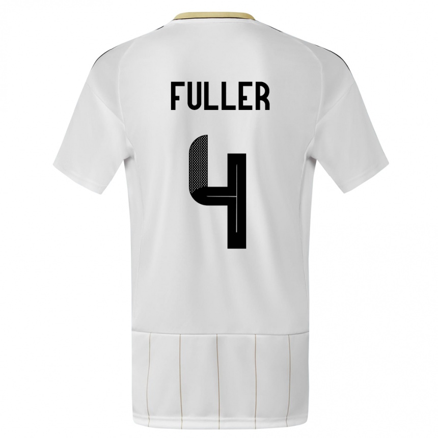 Kids Football Costa Rica Keysher Fuller #4 White Away Jersey 24-26 T-Shirt Canada