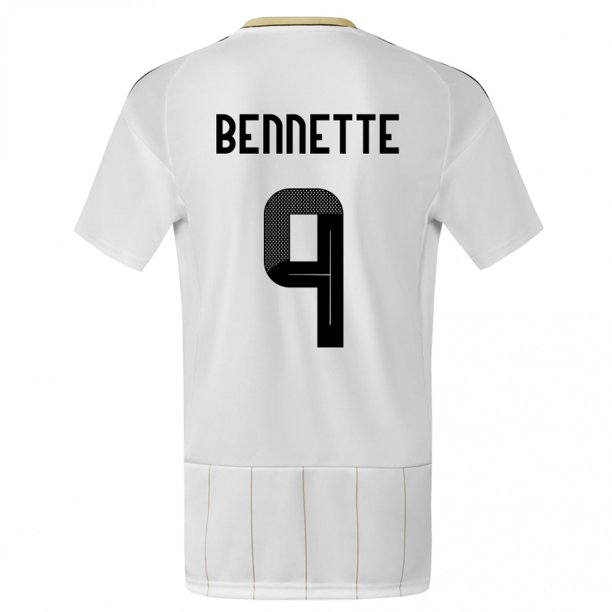 Kids Football Costa Rica Jewison Bennette #9 White Away Jersey 24-26 T-Shirt Canada