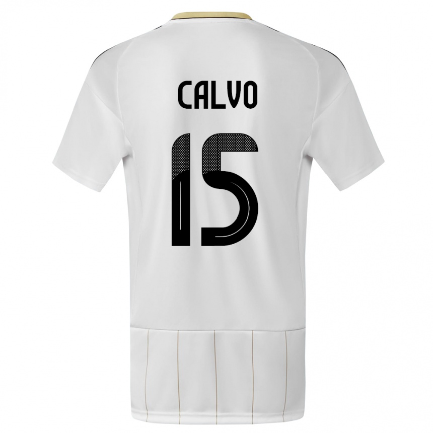 Kids Football Costa Rica Francisco Calvo #15 White Away Jersey 24-26 T-Shirt Canada