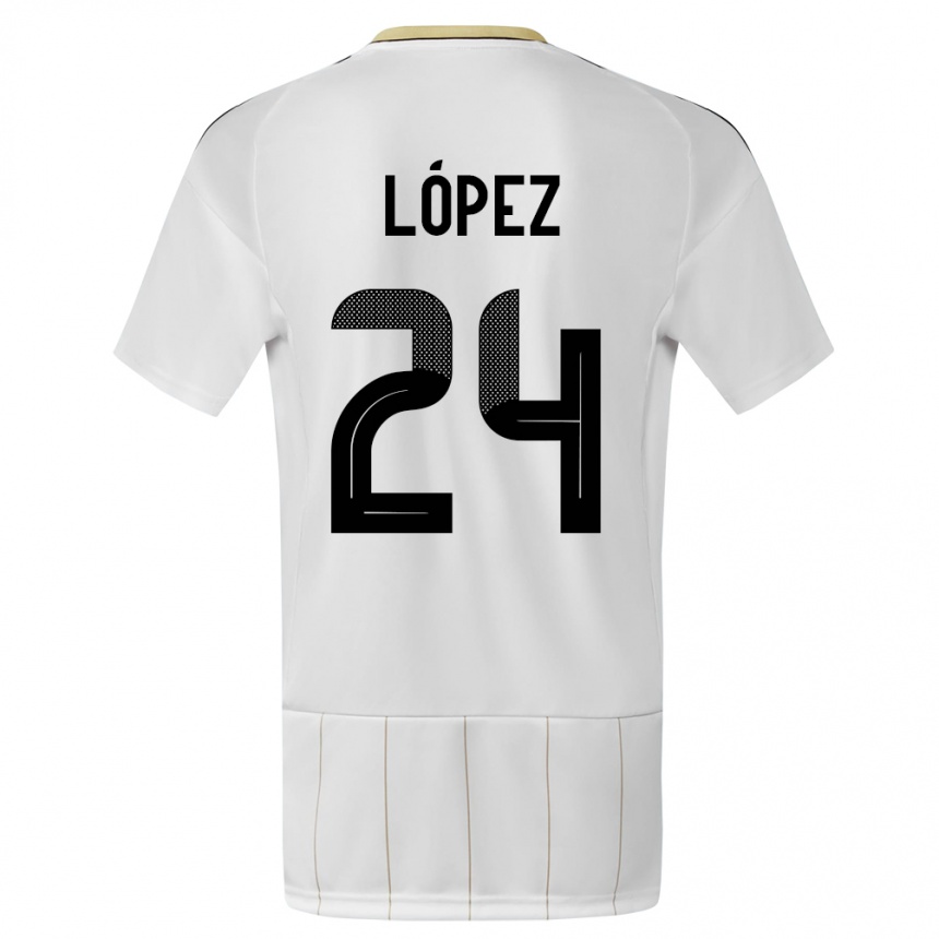 Kids Football Costa Rica Douglas Lopez #24 White Away Jersey 24-26 T-Shirt Canada