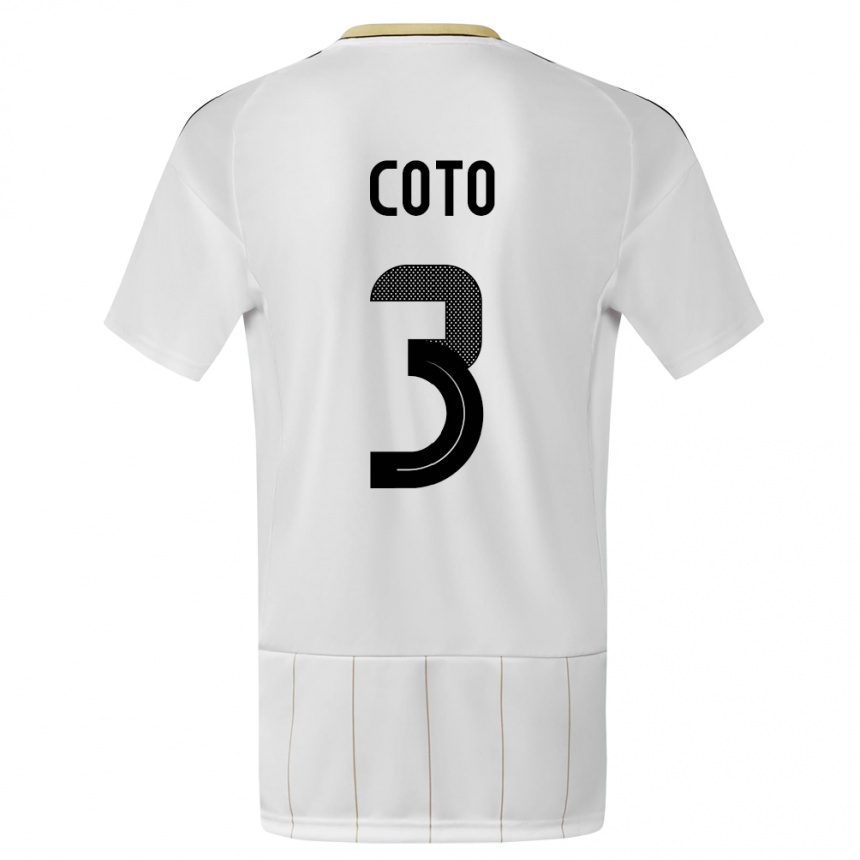 Kids Football Costa Rica Maria Coto #3 White Away Jersey 24-26 T-Shirt Canada