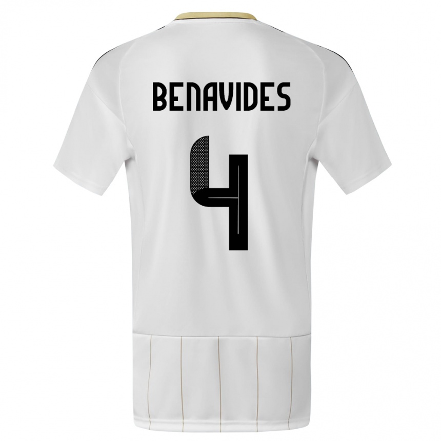 Kids Football Costa Rica Mariana Benavides #4 White Away Jersey 24-26 T-Shirt Canada