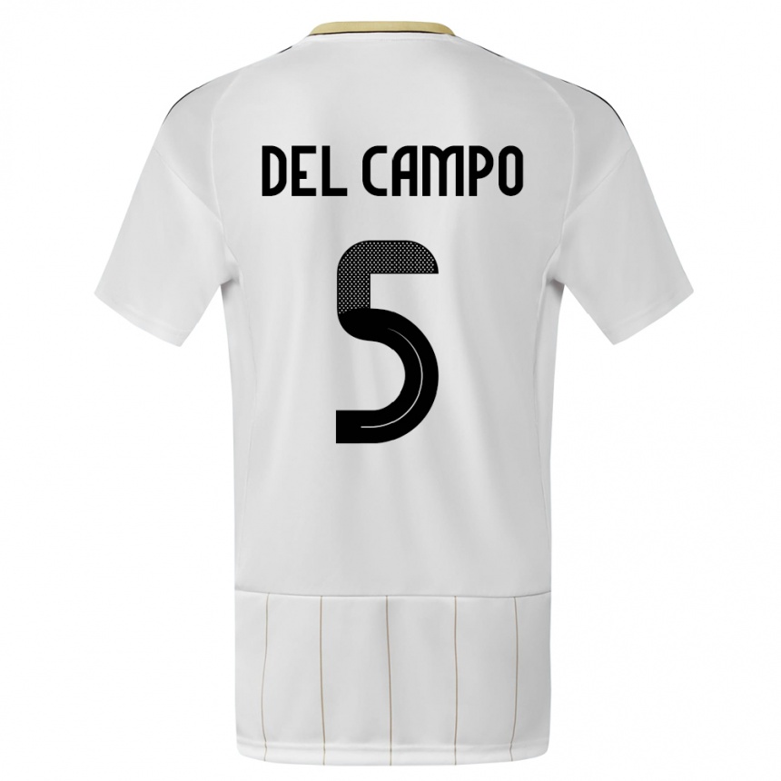 Kids Football Costa Rica Valeria Del Campo #5 White Away Jersey 24-26 T-Shirt Canada