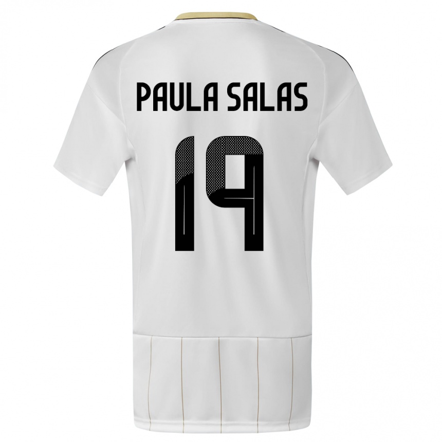 Kids Football Costa Rica Maria Paula Salas #19 White Away Jersey 24-26 T-Shirt Canada