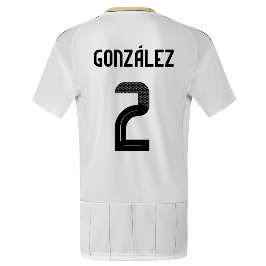 Kids Football Costa Rica Julian Gonzalez #2 White Away Jersey 24-26 T-Shirt Canada