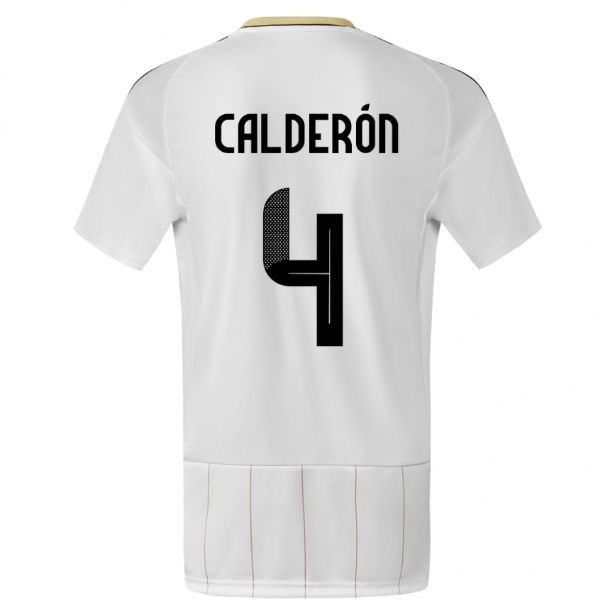 Kids Football Costa Rica Brandon Calderon #4 White Away Jersey 24-26 T-Shirt Canada