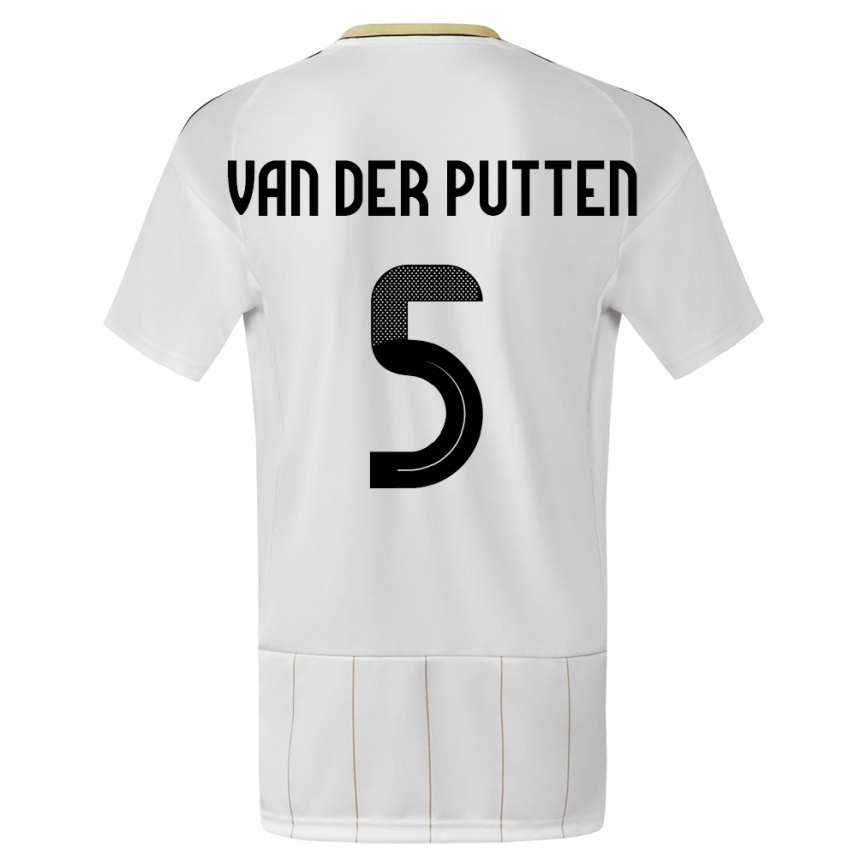 Kids Football Costa Rica Santiago Van Der Putten #5 White Away Jersey 24-26 T-Shirt Canada