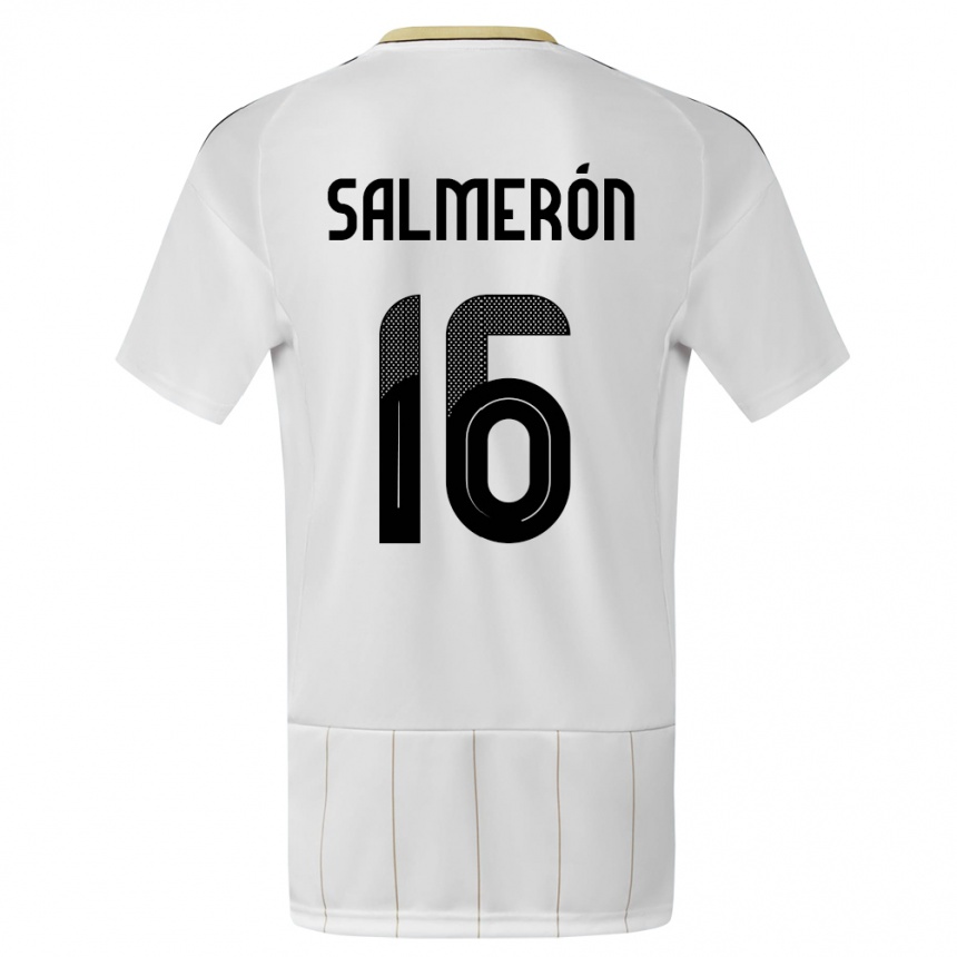 Kids Football Costa Rica Andrey Salmeron #16 White Away Jersey 24-26 T-Shirt Canada