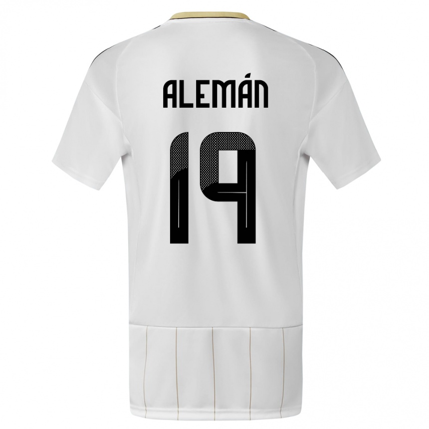 Kids Football Costa Rica Fabricio Aleman #19 White Away Jersey 24-26 T-Shirt Canada