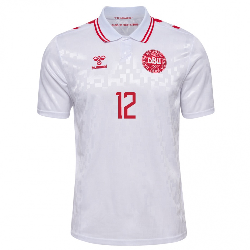 Kids Football Denmark Stine Larsen #12 White Away Jersey 24-26 T-Shirt Canada