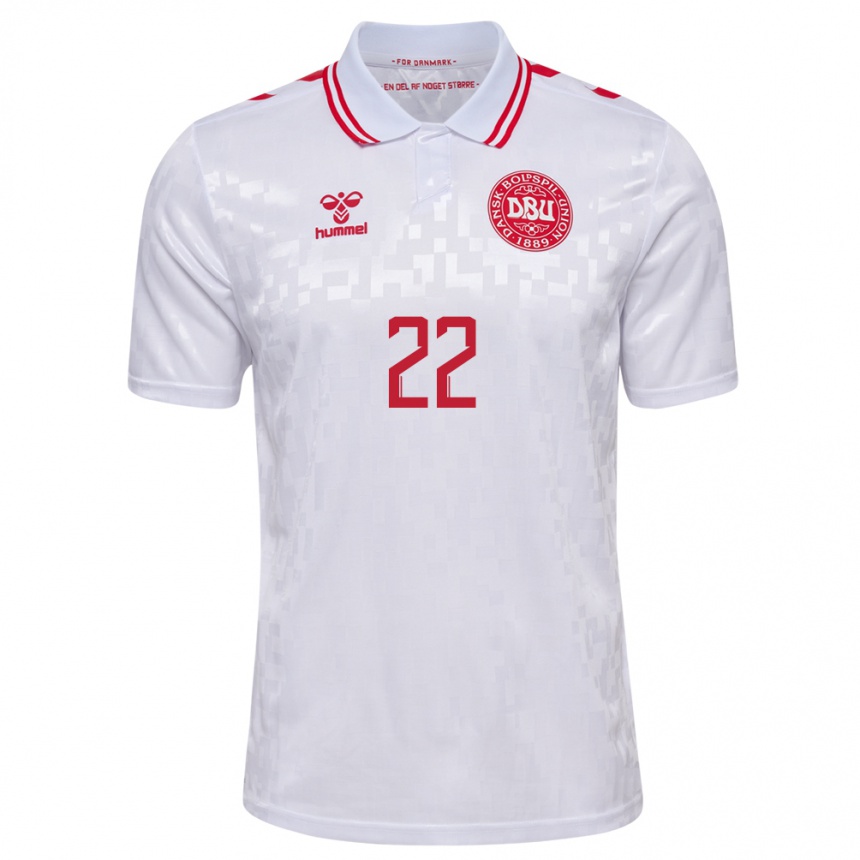 Kids Football Denmark Maja Bay Ostergaard #22 White Away Jersey 24-26 T-Shirt Canada