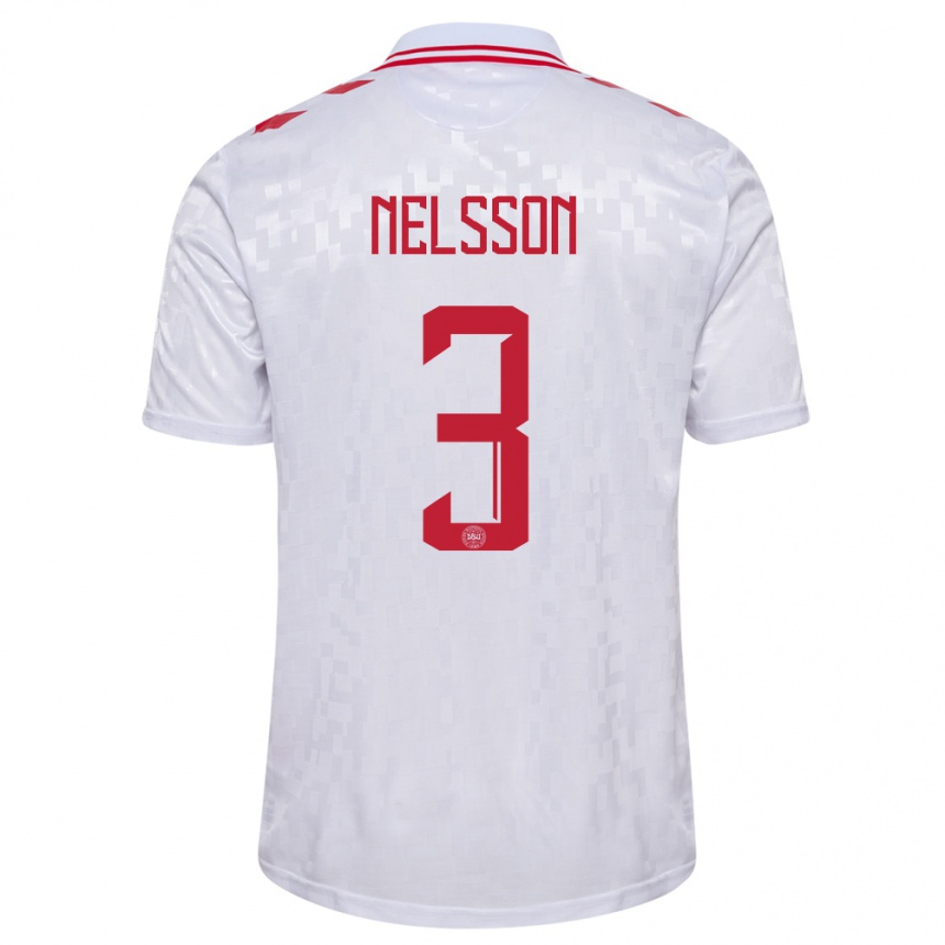 Kids Football Denmark Victor Nelsson #3 White Away Jersey 24-26 T-Shirt Canada