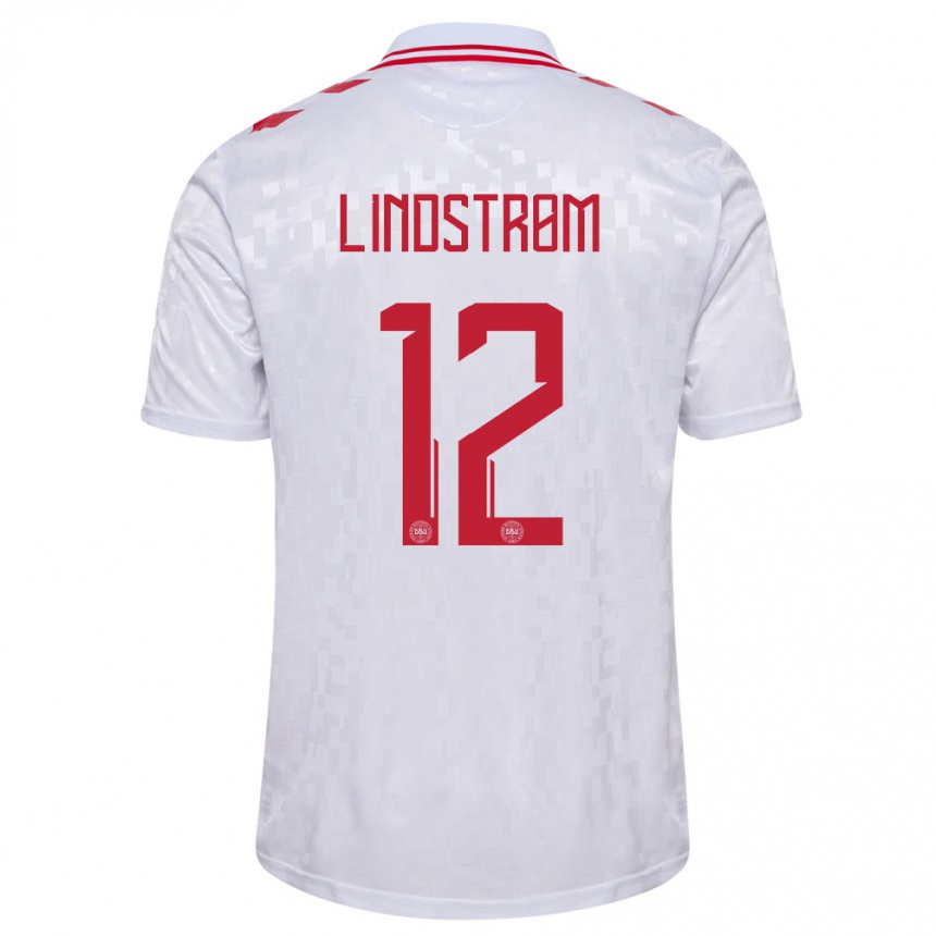 Kids Football Denmark Jesper Lindstrom #12 White Away Jersey 24-26 T-Shirt Canada