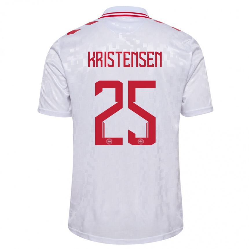 Kids Football Denmark Rasmus Kristensen #25 White Away Jersey 24-26 T-Shirt Canada