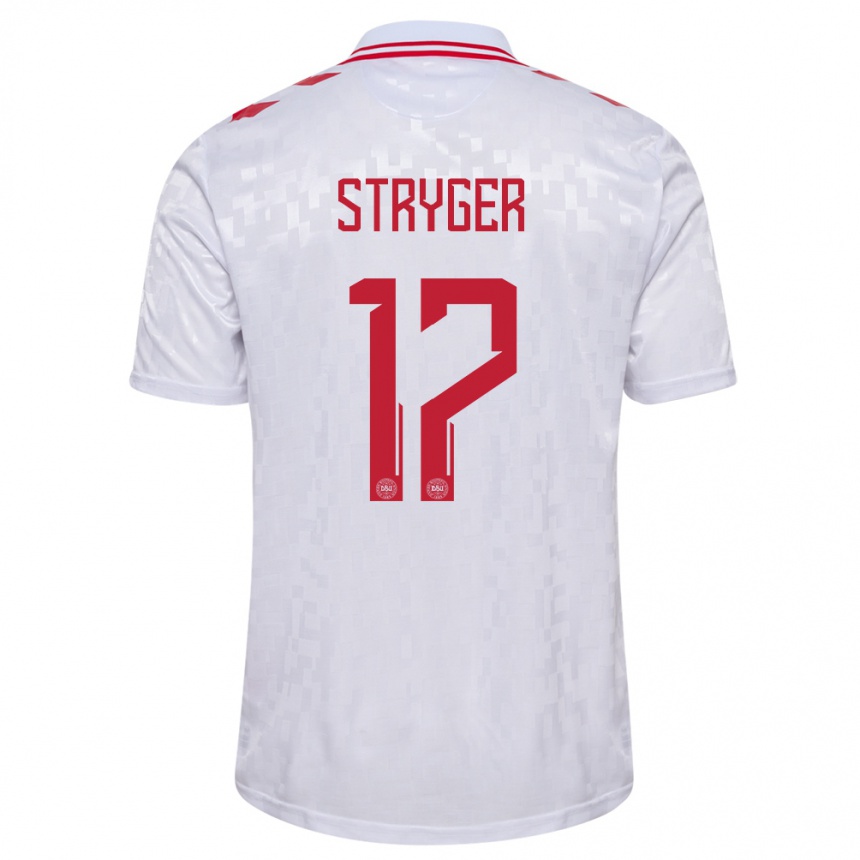 Kids Football Denmark Jens Stryger Larsen #17 White Away Jersey 24-26 T-Shirt Canada