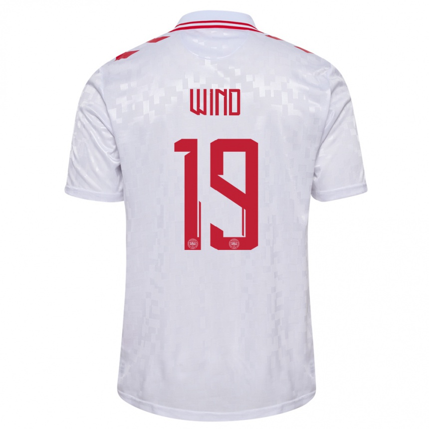 Kids Football Denmark Jonas Wind #19 White Away Jersey 24-26 T-Shirt Canada